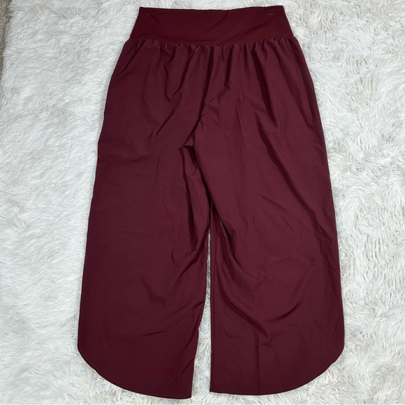 Halara Womens Large Breezeful High Waisted Tummy Control Wide Leg Pants Burgundy - Picture 4 of 11